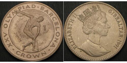 1 Crown Gibraltar  Elizabeth II (1926-2022)