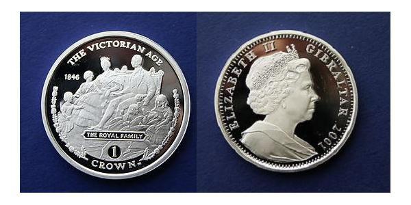 1 Crown Gibraltar  Elizabeth II (1926-2022)