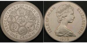 1 Crown Isla de Man  Isabel II (1926-2022)