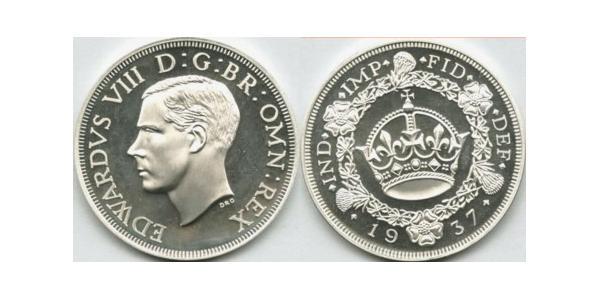 1 Crown United Kingdom (1922-) 銀 爱德华八世 (1894-1972)