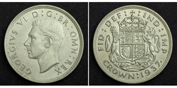 1 Crown United Kingdom (1922-) 銀 乔治六世 (1895-1952)