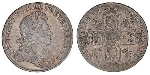 1 Crown 大不列顛王國 (1707 - 1800) 銀 乔治一世 (大不列颠) (1660 - 1727)