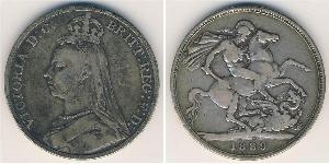 1 Crown 大不列颠及爱尔兰联合王国 (1801 - 1922) 銀 维多利亚 (英国君主)