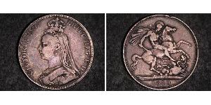 1 Crown 大不列颠及爱尔兰联合王国 (1801 - 1922) 銀 维多利亚 (英国君主)