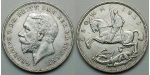 1 Crown 大不列颠及爱尔兰联合王国 (1801 - 1922) 銀 乔治五世  (1865-1936)