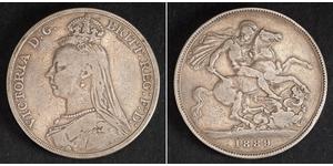 1 Crown 大不列颠及爱尔兰联合王国 (1801 - 1922) 銀 维多利亚 (英国君主)