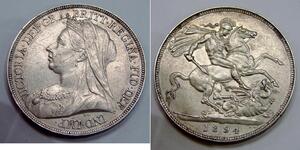 1 Crown 大不列颠及爱尔兰联合王国 (1801 - 1922) 銀 维多利亚 (英国君主)