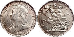 1 Crown 大不列颠及爱尔兰联合王国 (1801 - 1922) 銀 维多利亚 (英国君主)