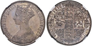 1 Crown 大不列颠及爱尔兰联合王国 (1801 - 1922) 銀 维多利亚 (英国君主)