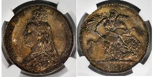 1 Crown 大不列颠及爱尔兰联合王国 (1801 - 1922) 銀 维多利亚 (英国君主)