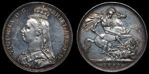 1 Crown 大不列颠及爱尔兰联合王国 (1801 - 1922) 銀 维多利亚 (英国君主)
