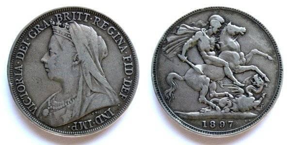 1 Crown 大不列颠及爱尔兰联合王国 (1801 - 1922) 銀 维多利亚 (英国君主)