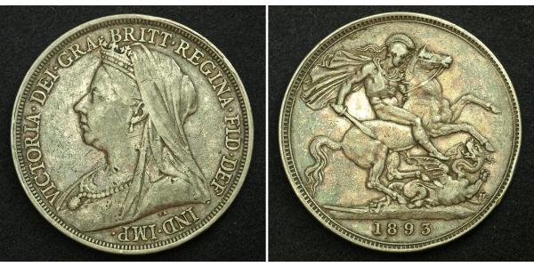 1 Crown 大不列颠及爱尔兰联合王国 (1801 - 1922) 銀 维多利亚 (英国君主)