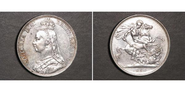 1 Crown 大不列颠及爱尔兰联合王国 (1801 - 1922) 銀 维多利亚 (英国君主)