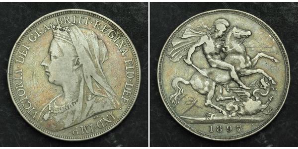 1 Crown 大不列颠及爱尔兰联合王国 (1801 - 1922) 銀 维多利亚 (英国君主)