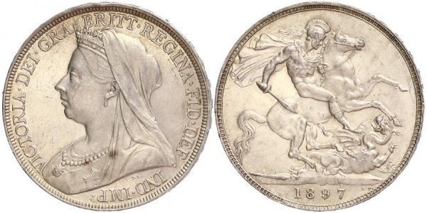 1 Crown 大不列颠及爱尔兰联合王国 (1801 - 1922) 銀 维多利亚 (英国君主)