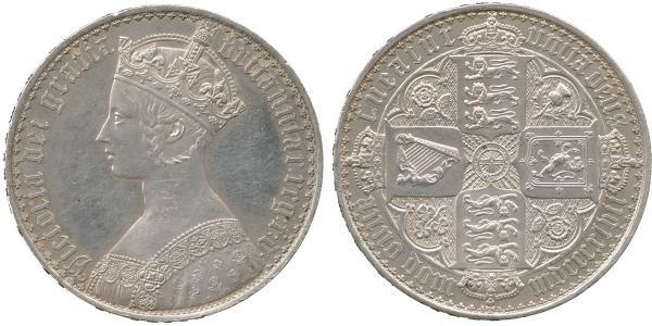1 Crown 大不列颠及爱尔兰联合王国 (1801 - 1922) 銀 维多利亚 (英国君主)