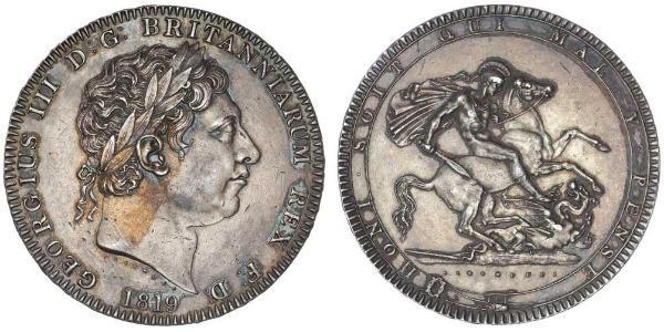 1 Crown 大不列颠及爱尔兰联合王国 (1801 - 1922) 銀 喬治三世 (1738-1820)