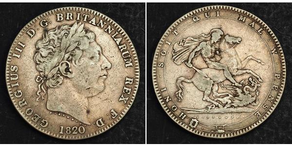 1 Crown 大不列颠及爱尔兰联合王国 (1801 - 1922) 銀 喬治三世 (1738-1820)