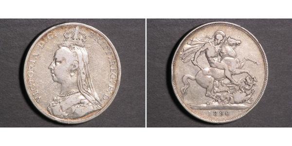 1 Crown 大不列颠及爱尔兰联合王国 (1801 - 1922) 銀 维多利亚 (英国君主)