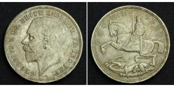 1 Crown 大不列颠及爱尔兰联合王国 (1801 - 1922) 銀 乔治五世  (1865-1936)