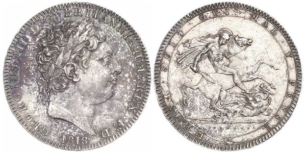 1 Crown 大不列颠及爱尔兰联合王国 (1801 - 1922) 銀 喬治三世 (1738-1820)