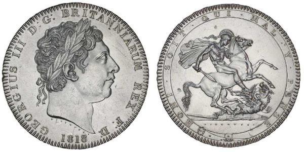 1 Crown 大不列颠及爱尔兰联合王国 (1801 - 1922) 銀 喬治三世 (1738-1820)