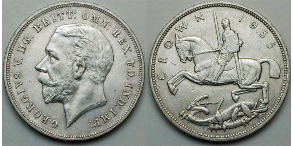 1 Crown 大不列颠及爱尔兰联合王国 (1801 - 1922) 銀 乔治五世  (1865-1936)