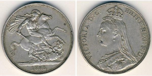 1 Crown 大不列颠及爱尔兰联合王国 (1801 - 1922) 銀 维多利亚 (英国君主)