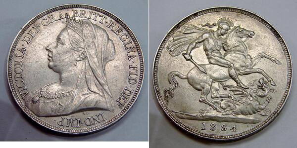 1 Crown 大不列颠及爱尔兰联合王国 (1801 - 1922) 銀 维多利亚 (英国君主)