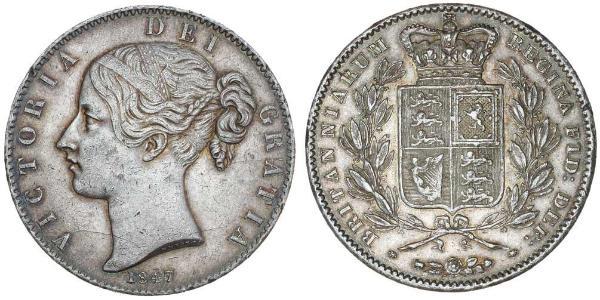 1 Crown 大不列颠及爱尔兰联合王国 (1801 - 1922) 銀 维多利亚 (英国君主)