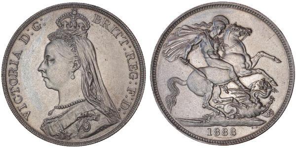 1 Crown 大不列颠及爱尔兰联合王国 (1801 - 1922) 銀 维多利亚 (英国君主)