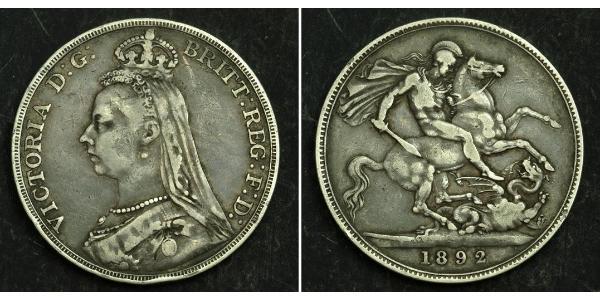 1 Crown 大不列颠及爱尔兰联合王国 (1801 - 1922) 銀 维多利亚 (英国君主)