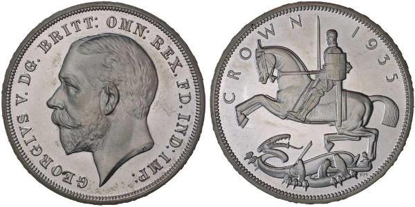 1 Crown 大不列颠及爱尔兰联合王国 (1801 - 1922) 銀 乔治五世  (1865-1936)