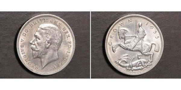 1 Crown 大不列颠及爱尔兰联合王国 (1801 - 1922) 銀 乔治五世  (1865-1936)