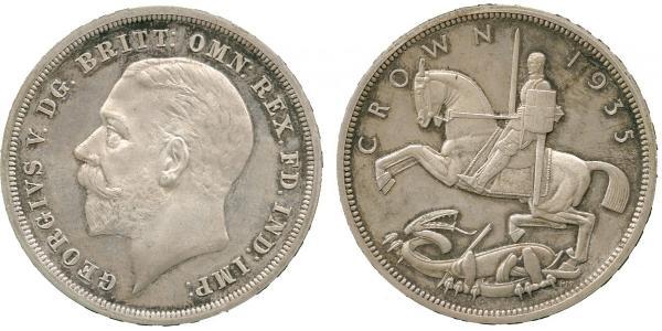 1 Crown 大不列颠及爱尔兰联合王国 (1801 - 1922) 銀 乔治五世  (1865-1936)
