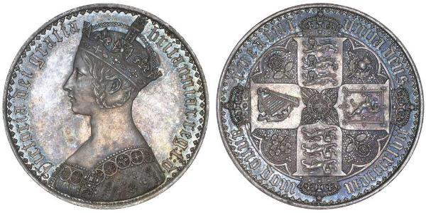 1 Crown 大不列颠及爱尔兰联合王国 (1801 - 1922) 銀 维多利亚 (英国君主)