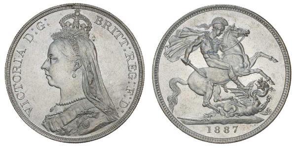 1 Crown 大不列颠及爱尔兰联合王国 (1801 - 1922) 銀 维多利亚 (英国君主)