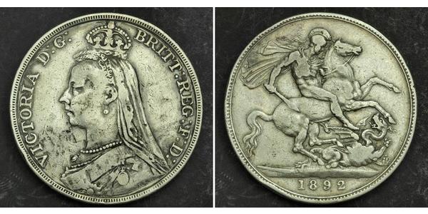 1 Crown 大不列颠及爱尔兰联合王国 (1801 - 1922) 銀 维多利亚 (英国君主)