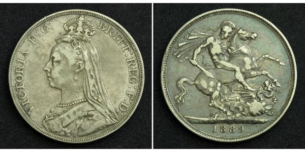 1 Crown 大不列颠及爱尔兰联合王国 (1801 - 1922) 銀 维多利亚 (英国君主)