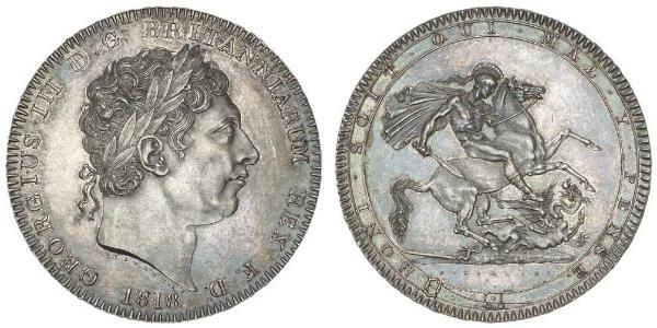 1 Crown 大不列颠及爱尔兰联合王国 (1801 - 1922) 銀 喬治三世 (1738-1820)