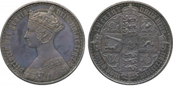 1 Crown 大不列颠及爱尔兰联合王国 (1801 - 1922) 銀 维多利亚 (英国君主)
