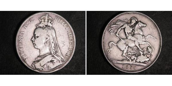 1 Crown 大不列颠及爱尔兰联合王国 (1801 - 1922) 銀 维多利亚 (英国君主)