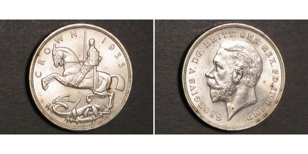 1 Crown 大不列颠及爱尔兰联合王国 (1801 - 1922) 銀 乔治五世  (1865-1936)
