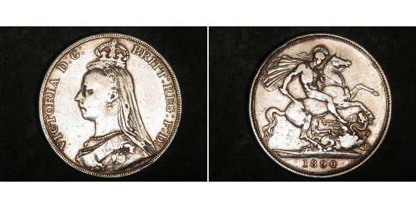 1 Crown 大不列颠及爱尔兰联合王国 (1801 - 1922) 銀 维多利亚 (英国君主)