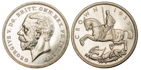 1 Crown 大不列颠及爱尔兰联合王国 (1801 - 1922) 銀 乔治五世  (1865-1936)