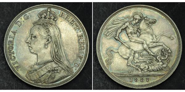 1 Crown 大不列颠及爱尔兰联合王国 (1801 - 1922) 銀 维多利亚 (英国君主)
