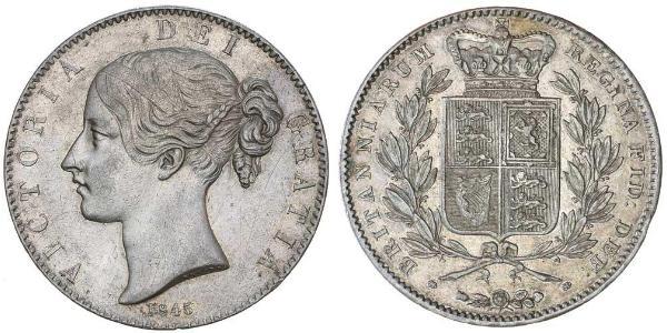 1 Crown 大不列颠及爱尔兰联合王国 (1801 - 1922) 銀 维多利亚 (英国君主)