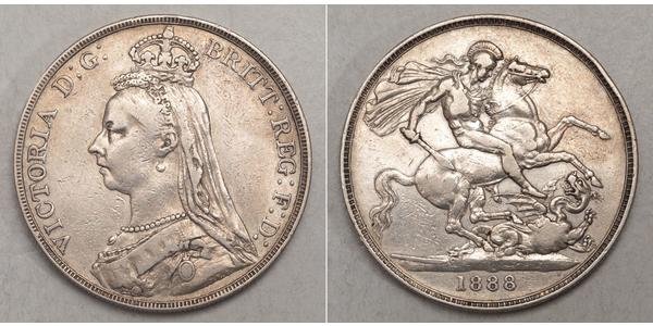 1 Crown 大不列颠及爱尔兰联合王国 (1801 - 1922) 銀 维多利亚 (英国君主)
