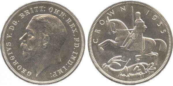 1 Crown 大不列颠及爱尔兰联合王国 (1801 - 1922) 銀 乔治五世  (1865-1936)